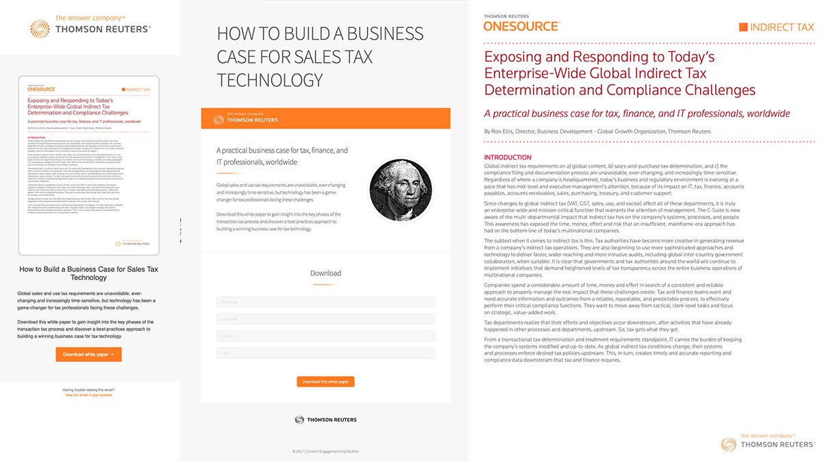 Thomson Reuters: How to Build a Business Case for Sales Tax Technology